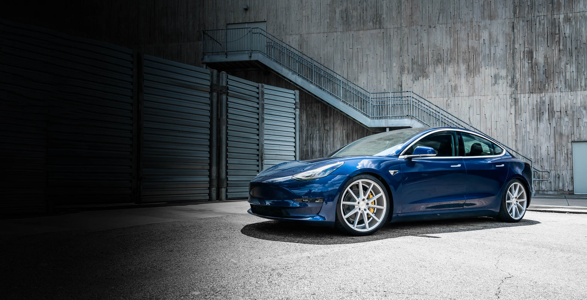 blue tesla model s p100d