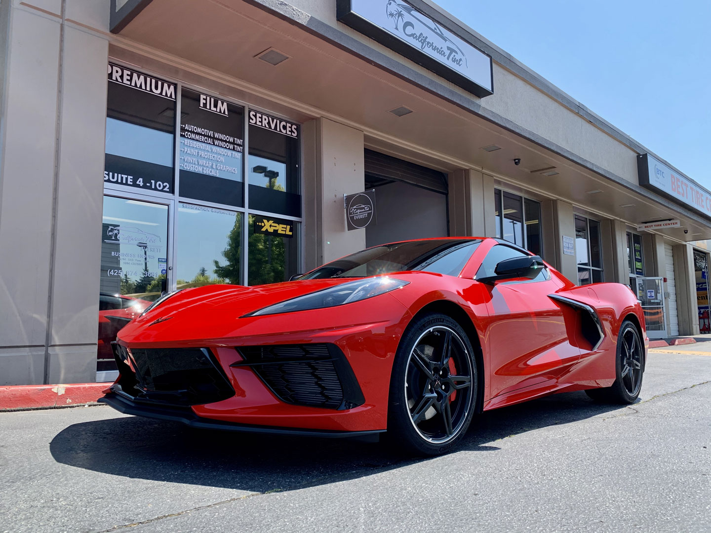 red corvette at california tint red corvette at california tint